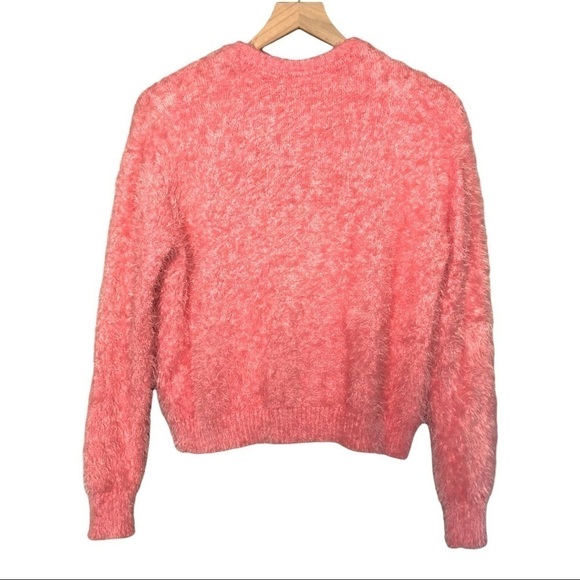 H&M DIVIDED Bubblegum Pink‎ Fuzzy “Original” Graphic Cozy Eyelash Sweater Size S - Picture 4 of 6